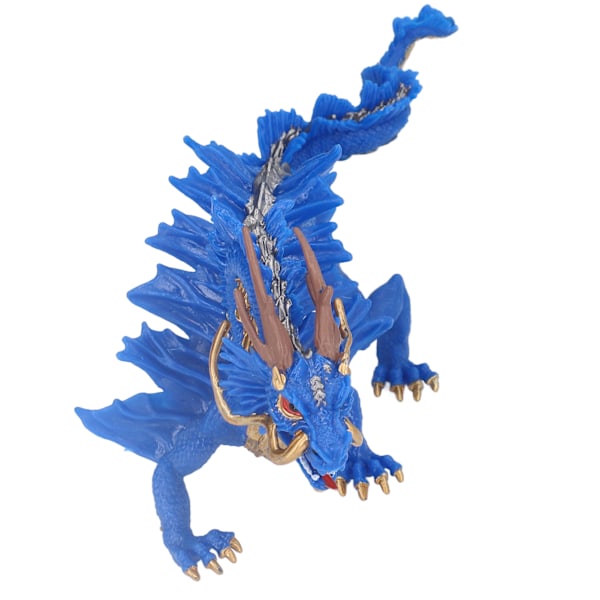 Kinesisk dragefigurmodell Lykkebringende mytisk kinesisk dragefigur statue Hjemmedekorasjon 3 år gammel (blå)