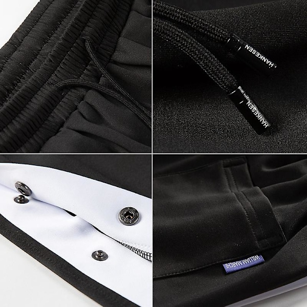 Tear-Off Basketballshorts for menn Sideknapper Full Åpning Oppvarming Post-Kirurgi Shorts Med Lommer svart XXL