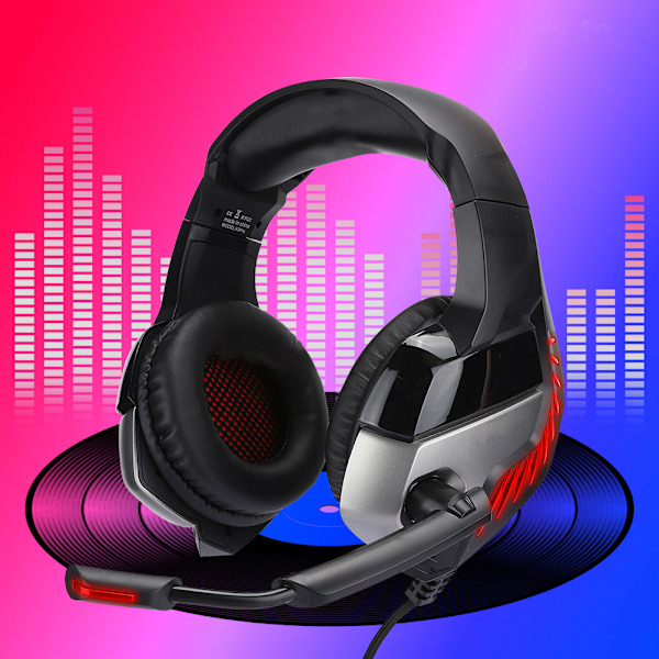 Headset til hovedmonteret computer med lysende gaming-headset til PS4 (sort rød)