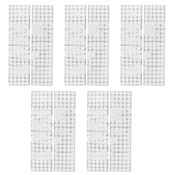 500 par med borrelås-prikker, hvite, 2 cm runde, gjenbrukbare, selvklebende prikker, teip for DIY-håndverk og søm