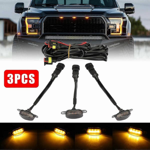 9x Røkte Linse Rav LED Frontgrill Kjørelys Lamper Kompatibel Med F-150