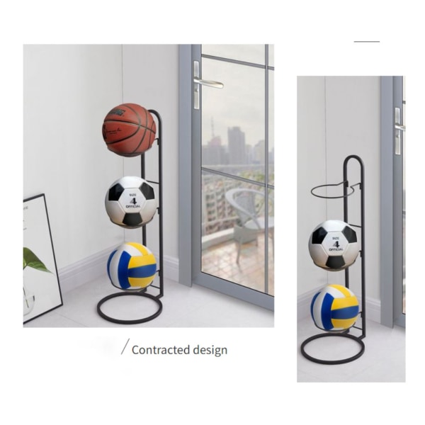 Förvaringsställ för sportbollar Basketförvaringshållare Organizer Järn Vertikalt displayställ för volleyboll Fotboll Basket