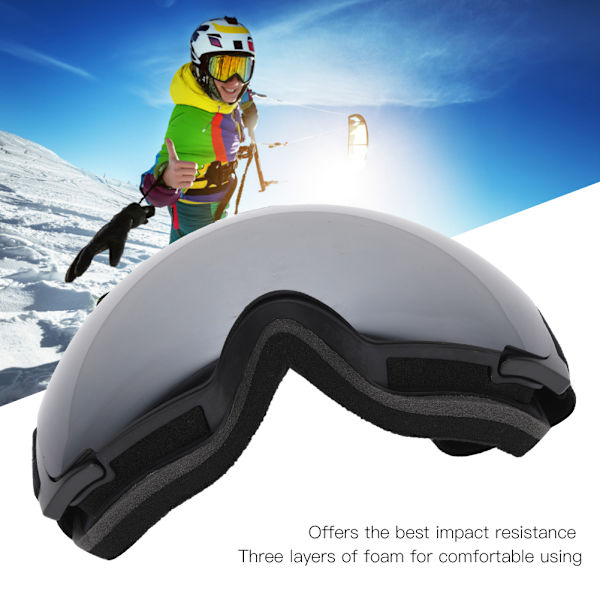 Utomhusmagnet Dubbelskikts Antidimma Skidglasögon för Klättring Snowboardingsilverlins