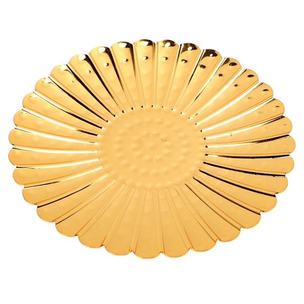 Gyldent frugtfad med chrysanthemum-blonde design, elegant rustfrit slikplade til køkkenborde, skriveborde, lounger, buffeter, barer