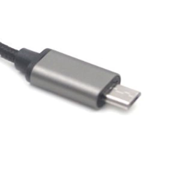 Type C OTG til USB 2.0 Adapterkabel Aluminiumlegering Nylon Flettet Reb Type C til USB Konverter Adapterledning Grå