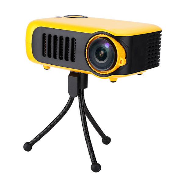 Mini kannettava koti 480*320 HD-resoluution videoprojektori keltainen lapsille 100-240V EU
