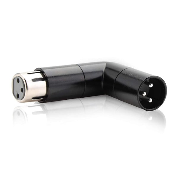 1 kpl Käännettävä XLR-kulma-adapteri, kaksoisuros- ja naaraspuolinen L-muotoinen liitin, metalliadapteri 4 säädettävällä kulma-asennolla - B10