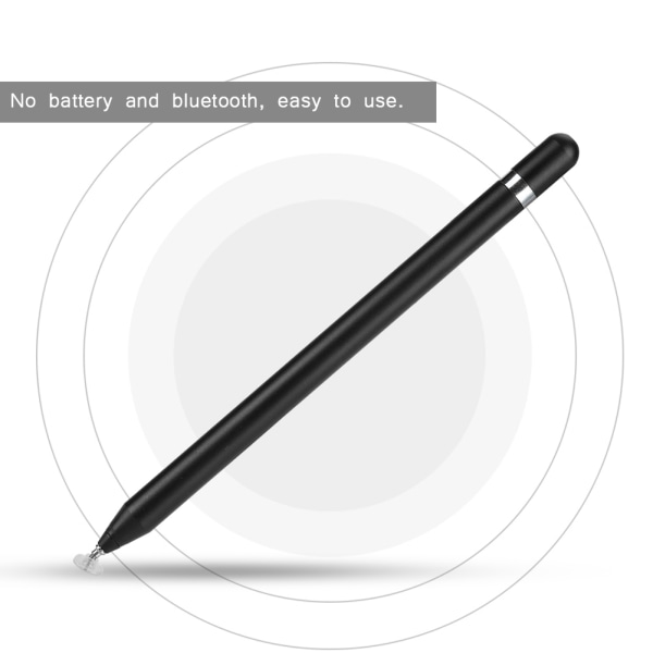 Kapasitiv skjerm Touch Pen Stylus for Android/iOS/Windows/ipadpenil telefonnettbrett (svart)