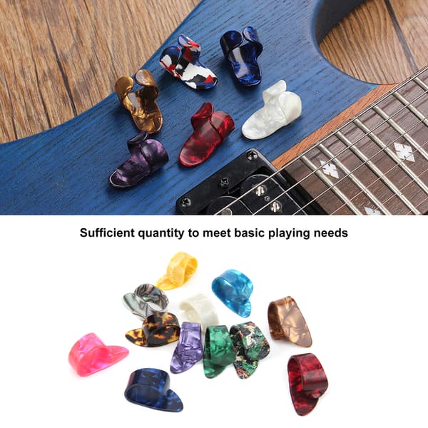 Gitarr Plektrum Set - 12 st Celluloid Fingerplektrum för Instrument Spelning