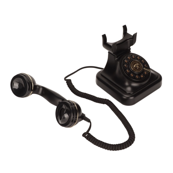 Vintage lankapuhelin vanhanaikainen levypainike Retrojohdollinen puhelin kotitoimiston sisustukseen