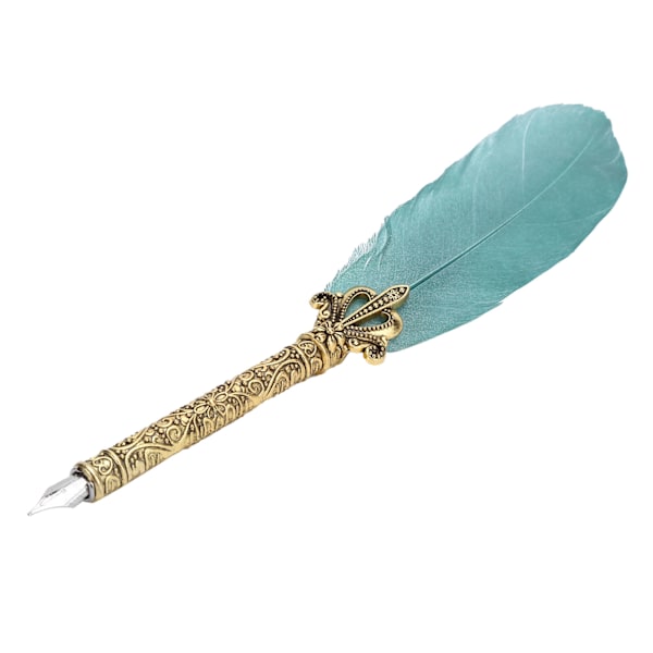 Sulkakynä kaiverruksella Vintage Dip Ink Pen Set Syntymäpäivälahja kalligrafiaan kirjoittamiseen SP051043 Tummanvihreä