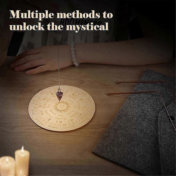 Kobber Dowsing Stænger Spirituelt og Divinerende Pendul Board Måtte Kit kompatibelt med, Divinering af Vand, Energi Healing
