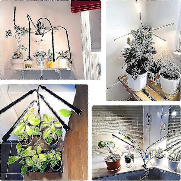 Plantelys, Vækstlys til Indendørsplanter, 80 LED'er LED Vækstlys med Timer, 3 Skiftetilstande