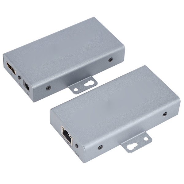 High-Definition Multimedia Interface Extender Kompatibel Sender Mottaker med Adapter for Signalforlengelse 110-240V EU-plugg