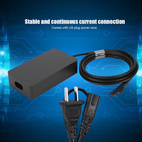 Svart 36W 12V 2.58A strömadapter för Microsoft Surface Pro 3/4 A1625 RC2-00001 (US-kontakt 100V-240V)