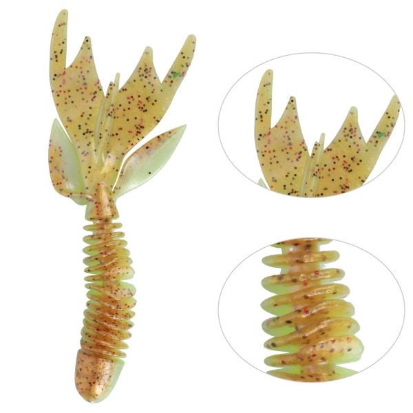 AR37 80mm 2,3g Fiske Mjukmaskbete Konstgjorda bladsvanssimuleringsbetetillbehör1# Guld