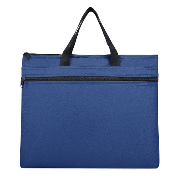 Office Document Bag, Herr Portable Portable Pärm A4 Fil Dragkedja Väska blå