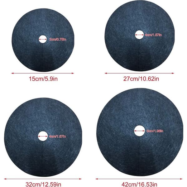 Pakke med 12 ukrudtsmåtter, runde udendørs barkflismåtter, ukrudtsbeskyttelse (32 cm diameter)