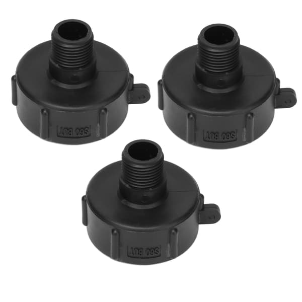 3 stk. IBC-tankforbindelse G3/4 gevind ABS plast afløbsadapter udskiftningsventilfitting S60 BUT