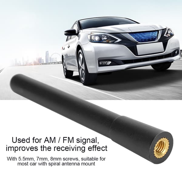 Kort bilantenne AM/FM radiosignalantenne med 3 skruer Universal modificerede dele