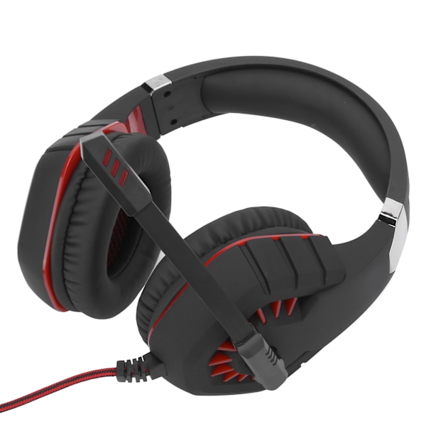 Trådbundet spelheadset LED lysande hörlurar med brusreducerande mikrofon 3,5 mm + USB