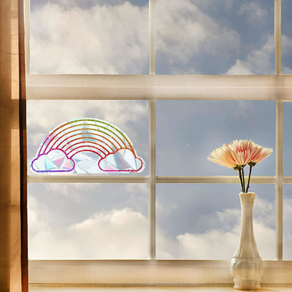 3 stk. Regnbue Selvklebende Vindusklistremerker Anti-kollisjon Fugleangrep Klistremerker Ikke-klebende Prismatisk Vinylfilm for Skyvedører Vinduer Glass