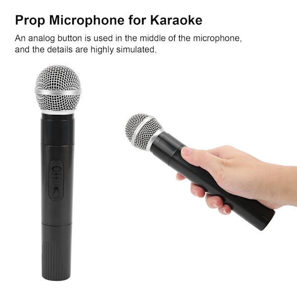 Muovinen rekvisiittamikrofoni karaoke-tanssiesityksiä varten. Harjoittelumikrofoni-rekvisiitta karaokea varten