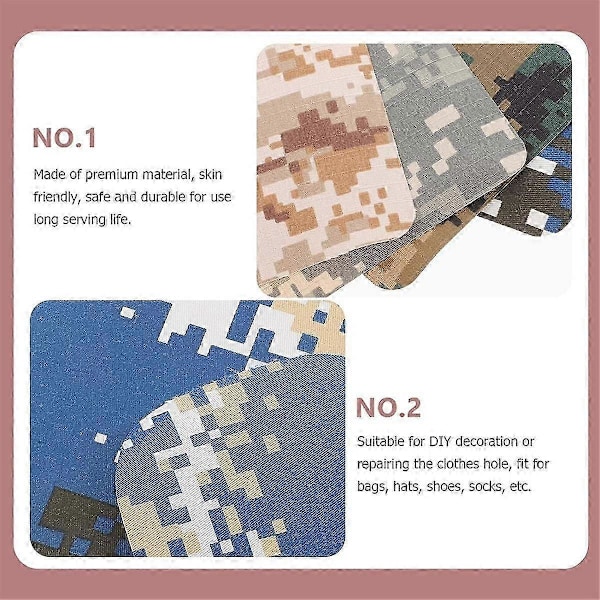 22 Camouflage Strygemærker Applikationer Tøjreparationsmærker kompatible med Jakker Jeans Hatte Tasker