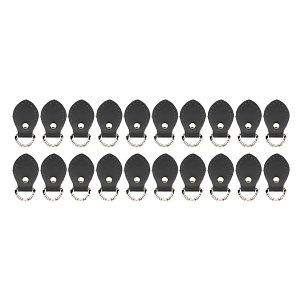 20 set D-ringar i läder för handväska D-ringar i äkta läder. Tillbehör för att tillverka handväskor för läder Crossbody-väska Craft Black
