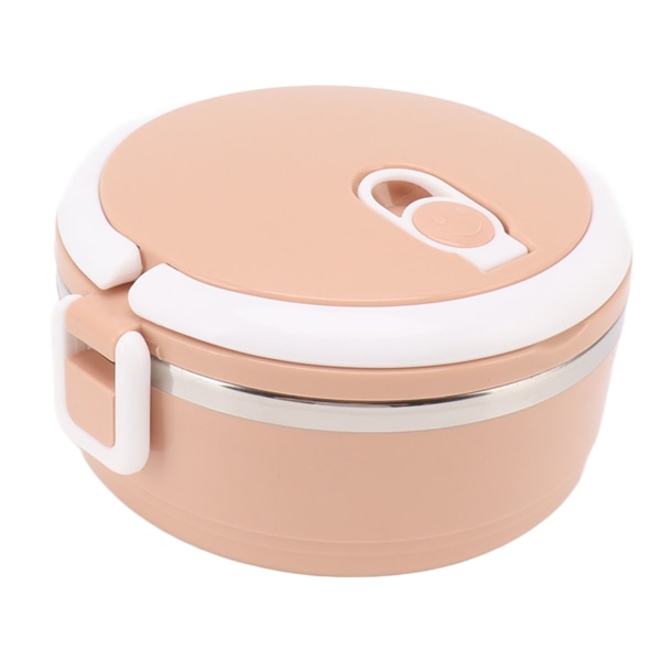 Isolert lunsjboks i rustfritt stål med silikon, runde pustehull, ergonomisk håndtak, Bento-boks for skole, rosa