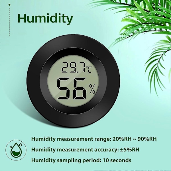 3 stk. Mini Digital LCD Termometer Hygrometer Temperatur Fugtighed Termometer Bærbar Termo Hygrometer Indikator til Kontor Køkken Humidorer Reptil