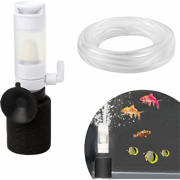 Akvariefilter Luftfilter med slange Akvarieluftfilter Akvarie Internt Filter Biokemisk Svampefilter til Akvarier Fisketank Damme (Uden Ox