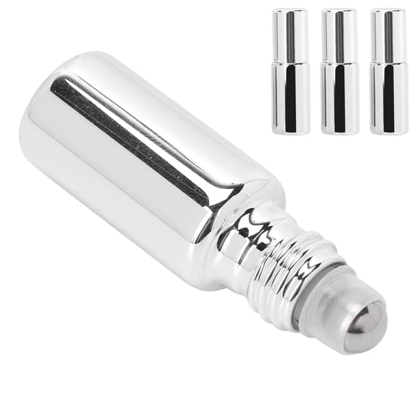 3 st professionell glasparfymrullflaska bärbar eterisk olja roll-on flaskor set 5mlSilver