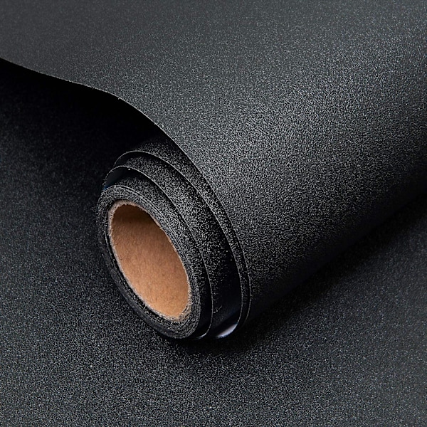 Möbel Självhäftande Papper Svart 40 × 300 cm Självhäftande Tapet Matt Vattentät Dekorativ Vinylfilm Kök Vardagsrum Sovrum