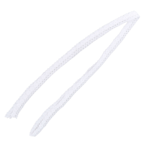 Spetsband DIY Bomulls Nät 1,5 cm Bredd 20 Yards Utsökt Spetskant för Gardin Kläder Duk Present Dekoration Vit