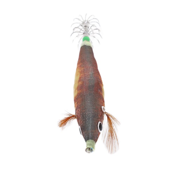 Fiske blekksprut Jigs Agn Blekksprut Jig Krok Hardt fiskeslokk med lysende effekt for havbåtfiske i elvedammen Brun