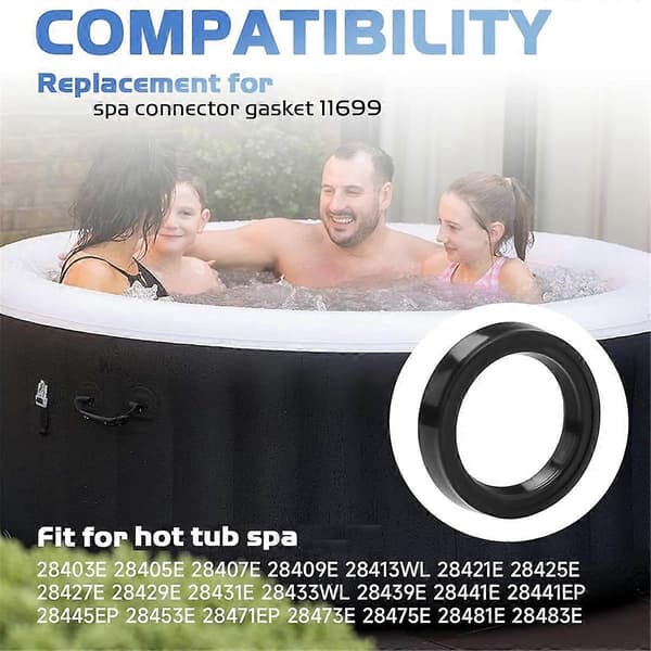 4 stk 11699 Poolpumpe Reservedele til Intex Pure Spa Boblebad Dele O-ring Gummipakning Black