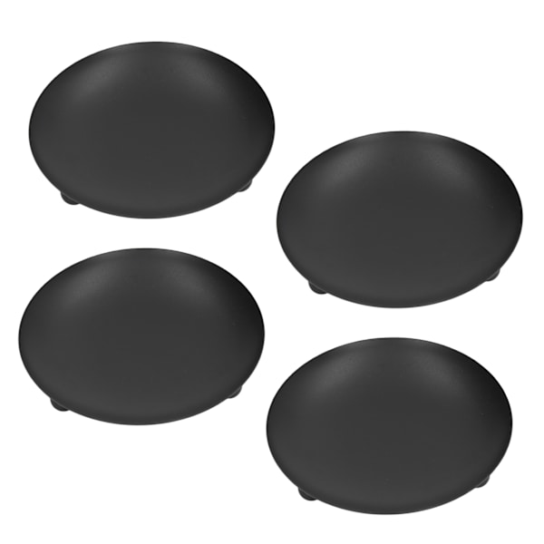 4 stk. Jernplade Lysestager Retro Moderne Runde Sorte Matte Jernplade Lysestager Bakke Hjem Indretning 4,33x0,87in