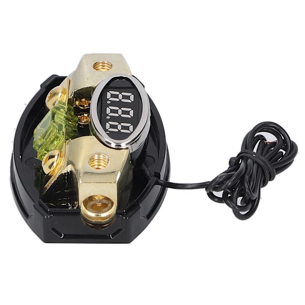 1 inn 1 ut bilsikringholderboks digital spenningsdisplay 4/6/8GA med 100A sikring for bil yacht stereo lyd