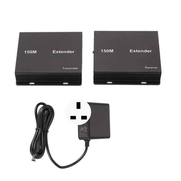150M HD Multimedia Interface Extender 1080P 60Hz 148.5MHZ 1Gbps Stöd 3D EDID POC Funktion HD Extender Adapter 100‑240V UK Plug