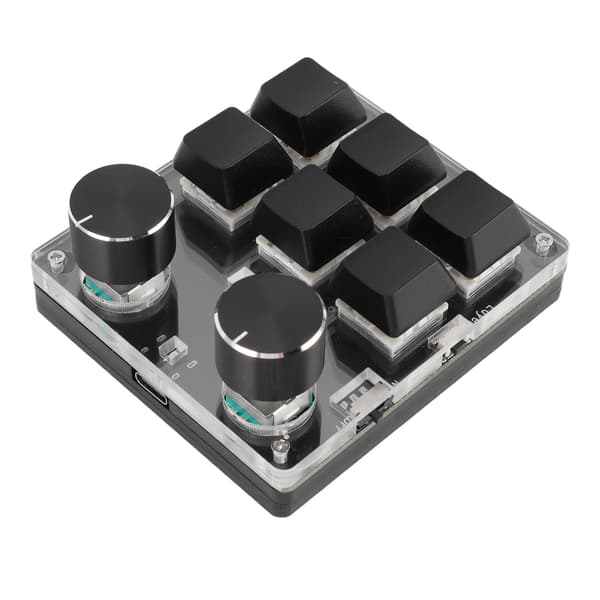 USB Mini 6-tasters tastatur med 2 knapper, rød kontakt, programmerbart brugerdefineret mini-makro-tastatur til spil