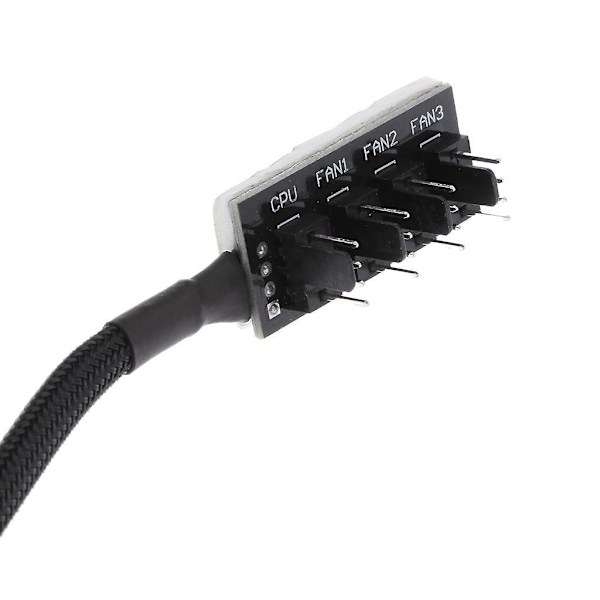 4-vejs PWM Splitter Hub 4pin/3pin CPU Computer Fan Sort Sleeved 12V