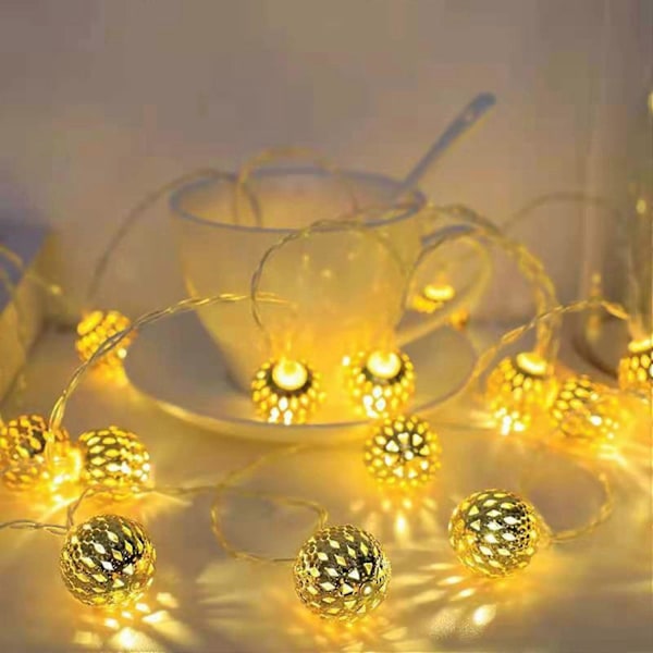 Marokkansk lampe, LED lyslenke, juledekorasjon, innendørs lyslenke, 3 meter | 20 varm
