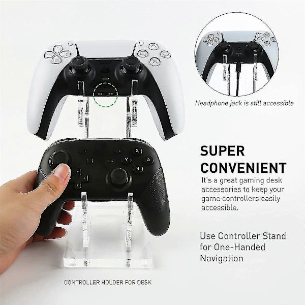 Dobbelt Spillkontrollerholder Akryl Gamepad Displaystøtte For Switch Pro/ / Joystick Rack St
