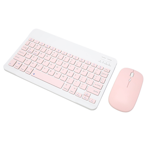 Trådløst tastatur og musesæt 10in computertastaturer musekombination til tablet mobiltelefon computer pink