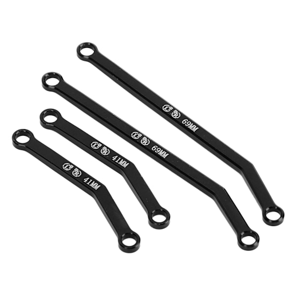 Hög frigång RC-chassi länkar set för AXIAL SCX24 1/24 RC Crawler bil aluminiumlegering RC styrlänkar dragstänger svart