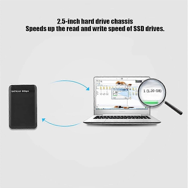 2,5-tums USB3.0 SATA3.0 Höghastighets 6 Gbps Mobilt Hårddiskkabinett
