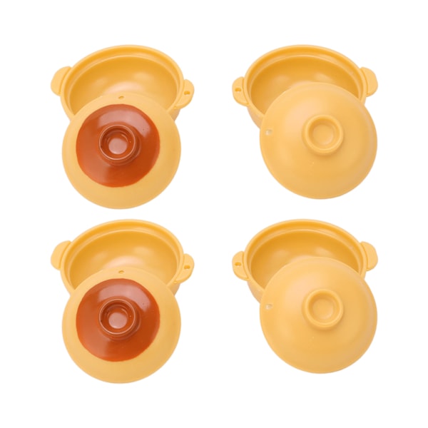 Suppegryde Legetøj Simulation Dekorativ Plast Miniature Gryde Model til 1/12 Dukkehus 4stk