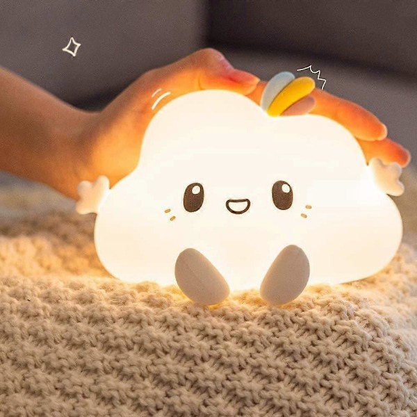 Søt Sky Nattlampe, Baby Nattlampe Barnelampe for Soverom Bursdag Søte Gaver, 7 Fargeskiftende LED Bærbar Sky Lampe Nattlys for Barn R