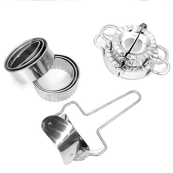304 Rostfritt Stål Manuell Dumplings Maker Form Bakverk Wrapper Set Kök Matlagning Verktyg